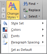 Set as Default in Word